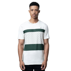 Polo T-Shirt Stripe Green-White