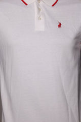 Polo Golfer Tipped Logo Pique White