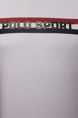 Polo T-Shirt Sport Stripe Print White