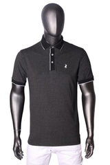 Polo Golfer Melange Tipped Black