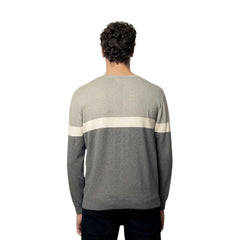 Polo Sweater Colour Block Grey Milange