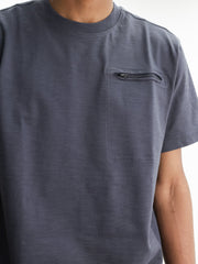 G-Star T-Shirt Distressed Zip Pocket Petrol