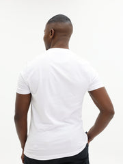 POLO T-SHIRT TYPOGRAPHY PRINTED WHITE