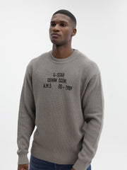 G-Star Sweater Stencil Gr Loose Knit Elephant Skin