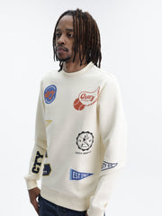 Cutty Sweater Scattered Print Cream