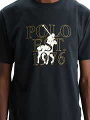 Polo T-Shirt Logo Print Black