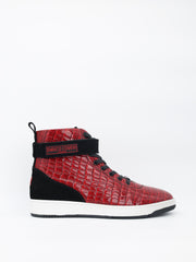 Enrico Coveri Boot High Top Snake Skin Red