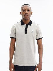 Polo Golfer Contrast Collar Piping Stone
