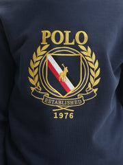 Polo Sweater Brushed Crest Navy