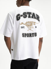 G-Star T-Shirt Running Dog Back Gr Boxy White
