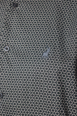 Polo Shirt Long-Sleeve Geo Print Charcoal