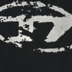 Diesel Sweatshirt Crew Distressed Flocked Logo Black