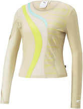 Puma Ladies Top Uptown B.T.W Graphics L/S Beige-Yellow
