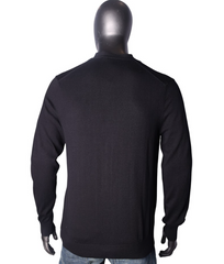 Polo Cardigan Plain Black