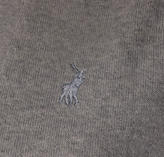 Polo Cardigan Plain Grey Melange