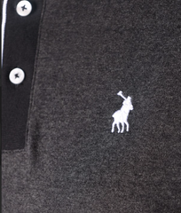 Polo Golfer Melange Tipped Black