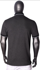 Polo Golfer Melange Tipped Black