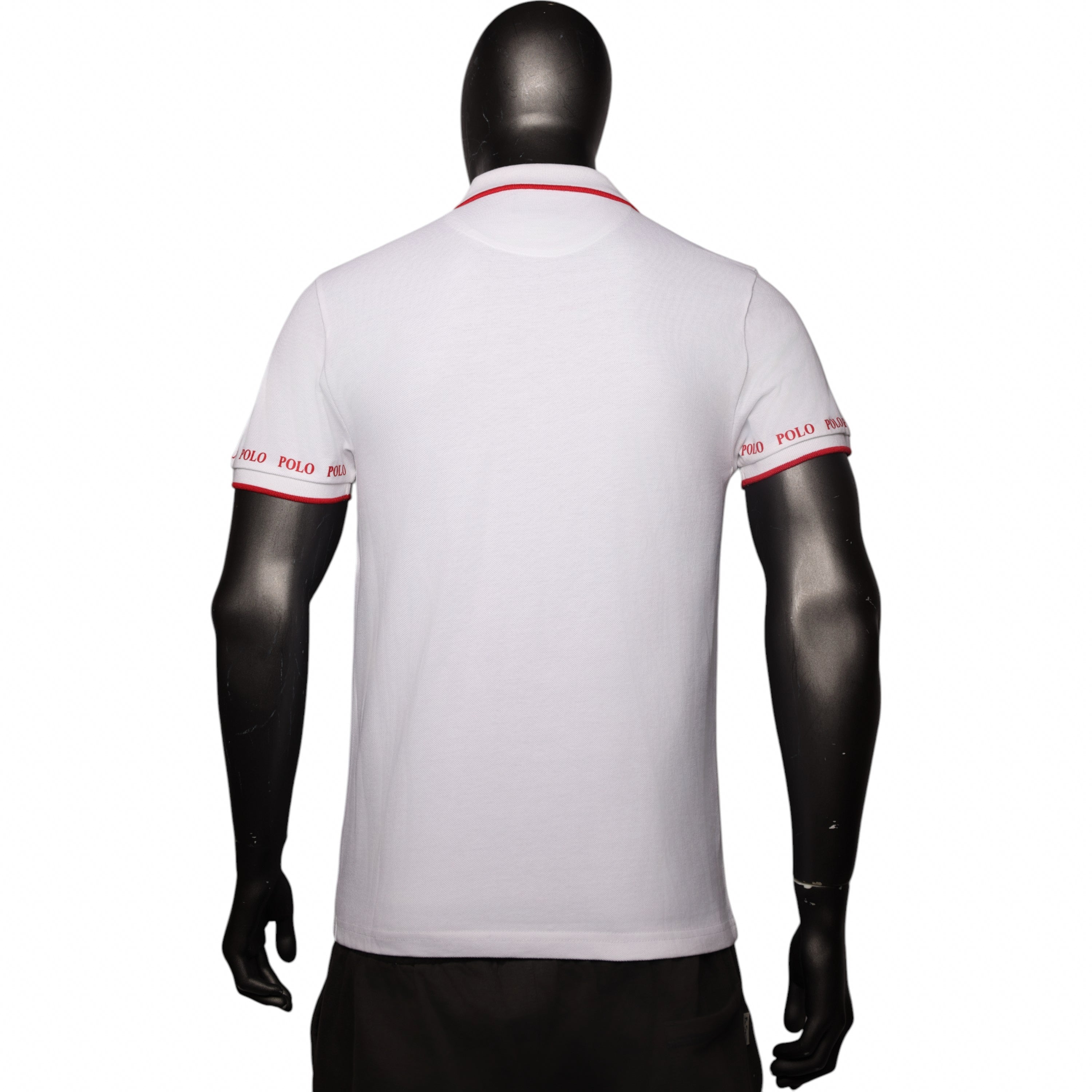 Polo Golfer Tipped Logo Pique White