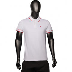 Polo Golfer Tipped Logo Pique White