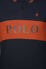 Polo Golfer Colourblock Navy Orange