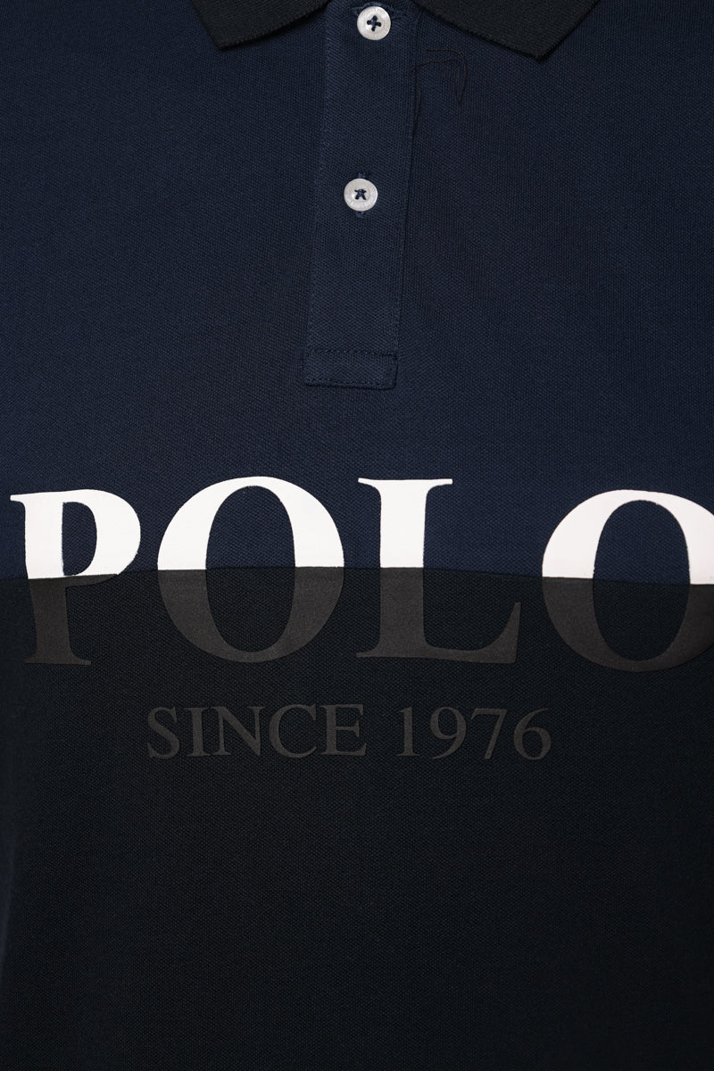 Polo Golfer Colourblock Logo Blue