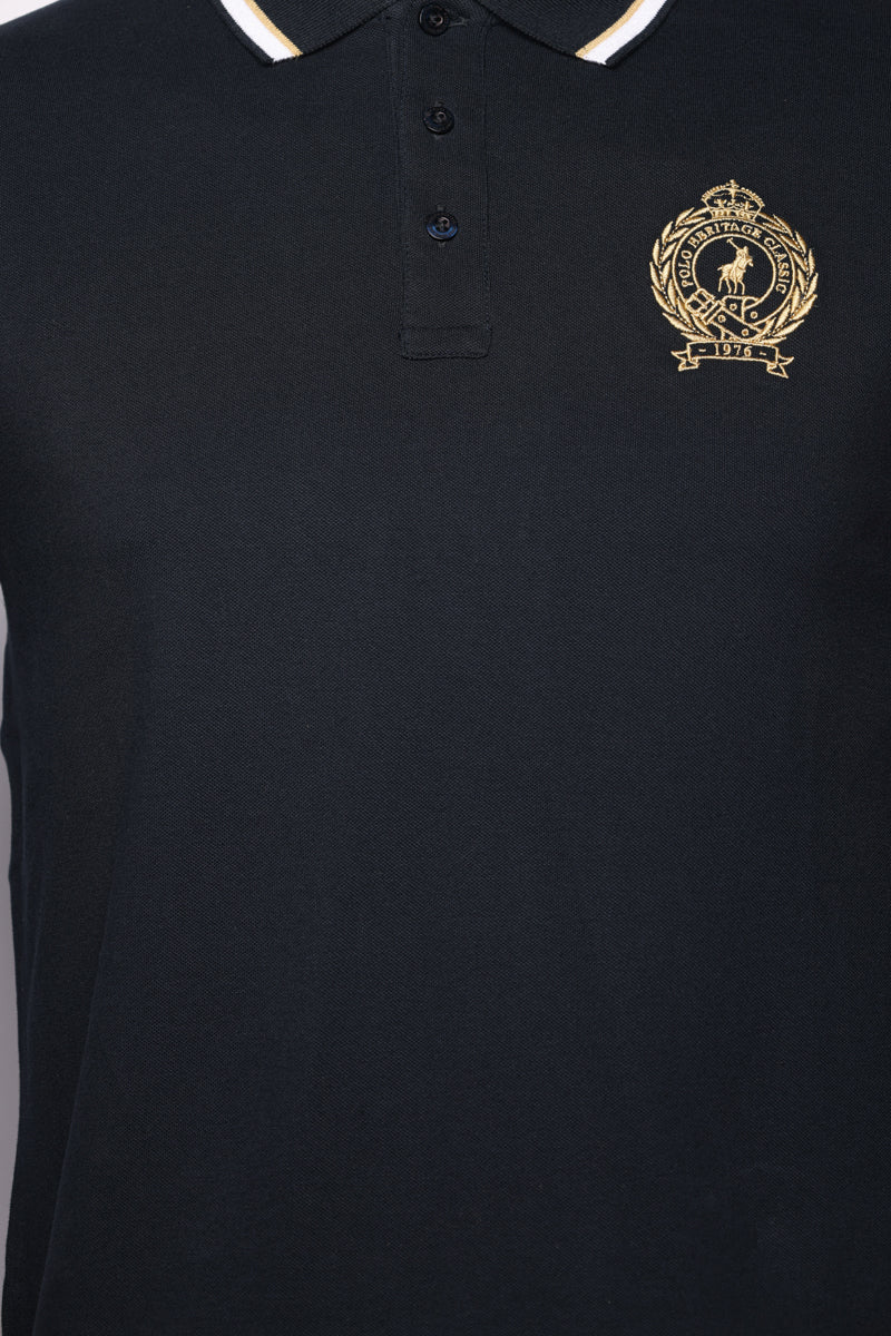 Polo Golfer Crest Logo Navy