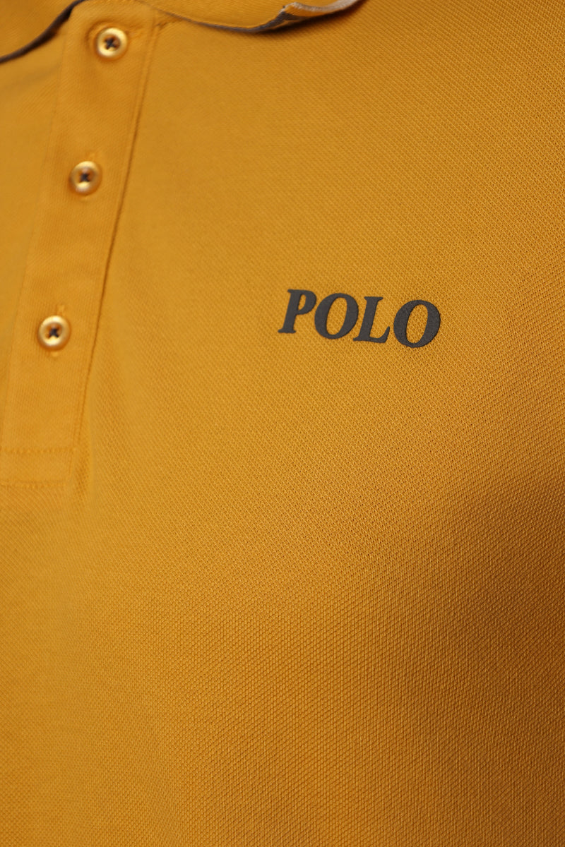Polo Golfer Logo Tipped Mustard