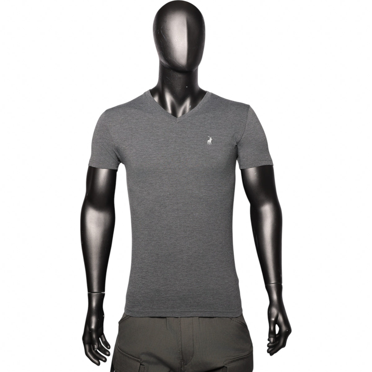 Polo Vneck Tees Charcoal