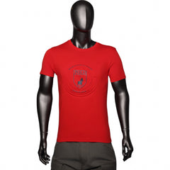 Polo T-Shirt Embossed Crest Red