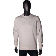 Polo Sweater Brushed Crest Embroidered White