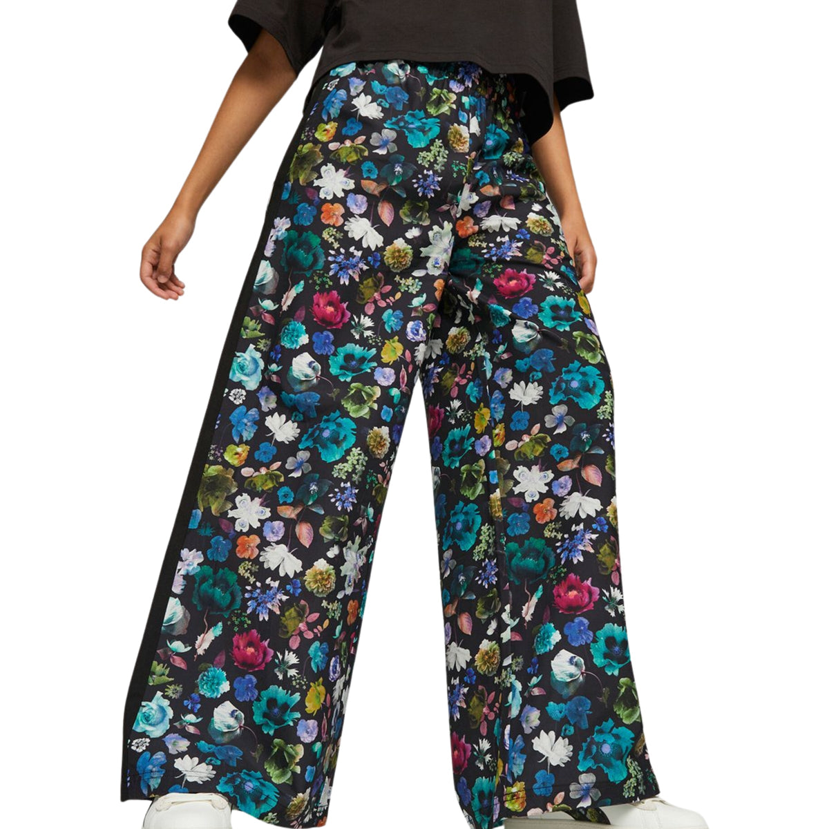 Puma Lds Track Pants X Liberty Wide Leg Multi Black