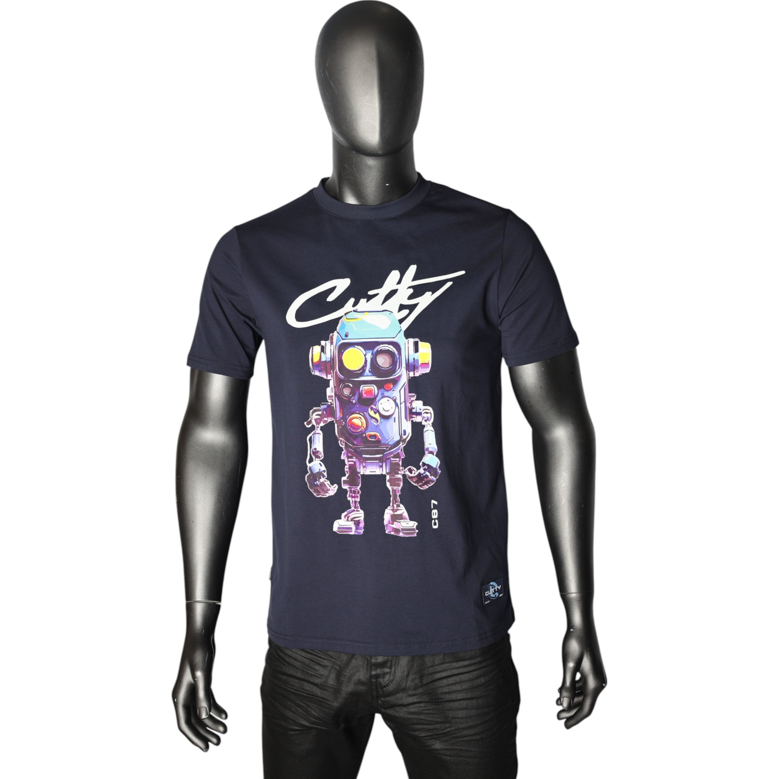 Cutty T-Shirt Graphic Robot Print Navy