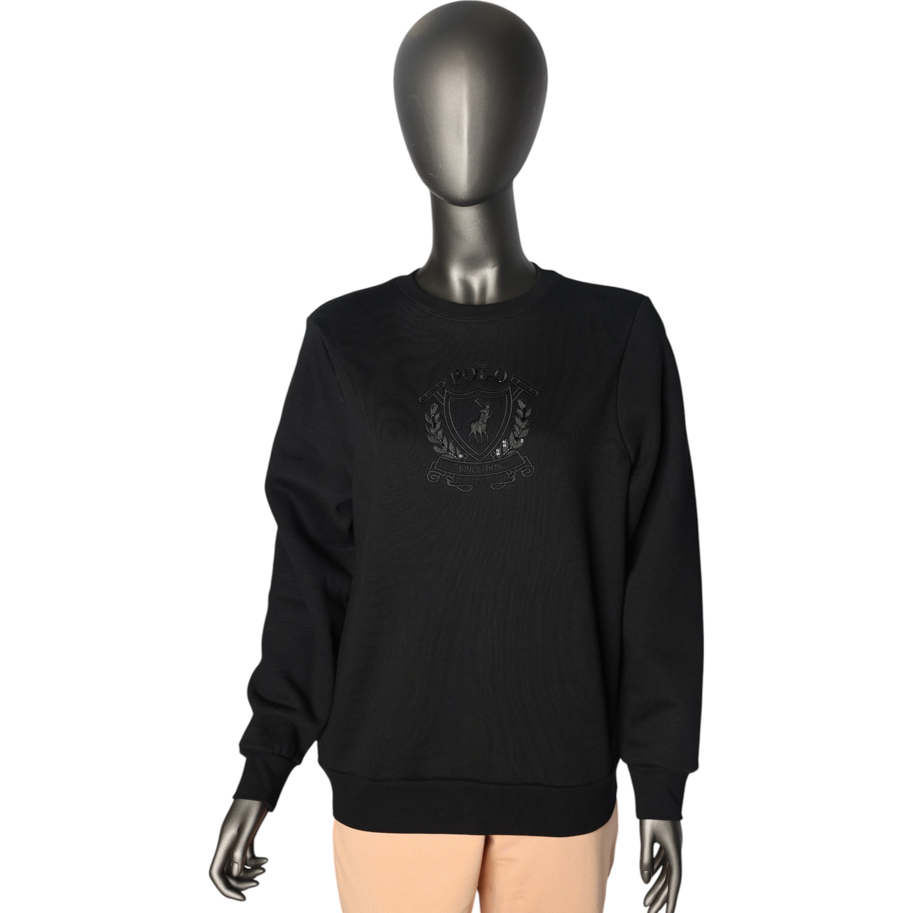 Polo Sweater Ladies Madison Embelished Black