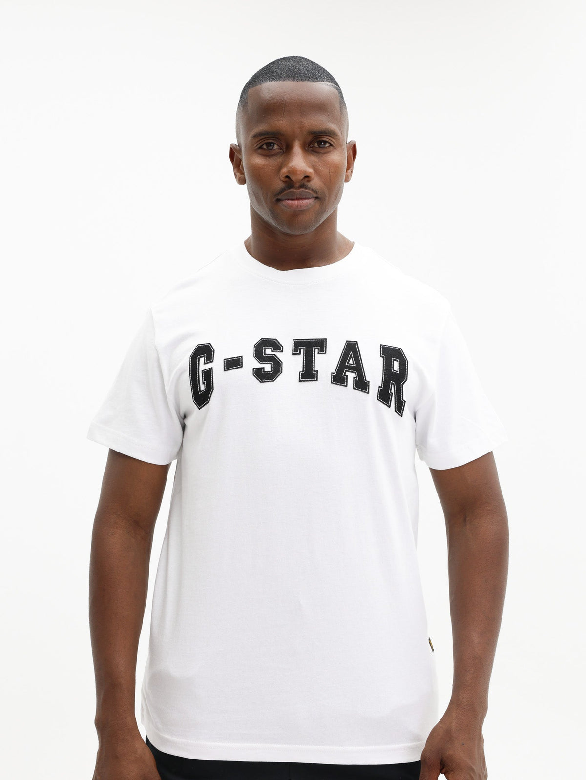 G-Star T-Shirt Felt Logo White