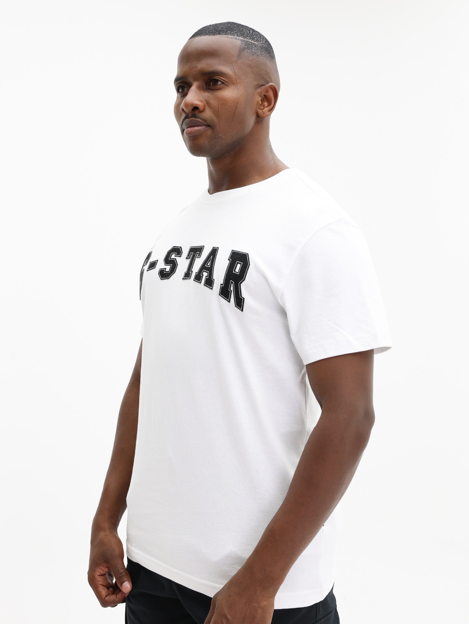 G-Star T-Shirt Felt Logo White