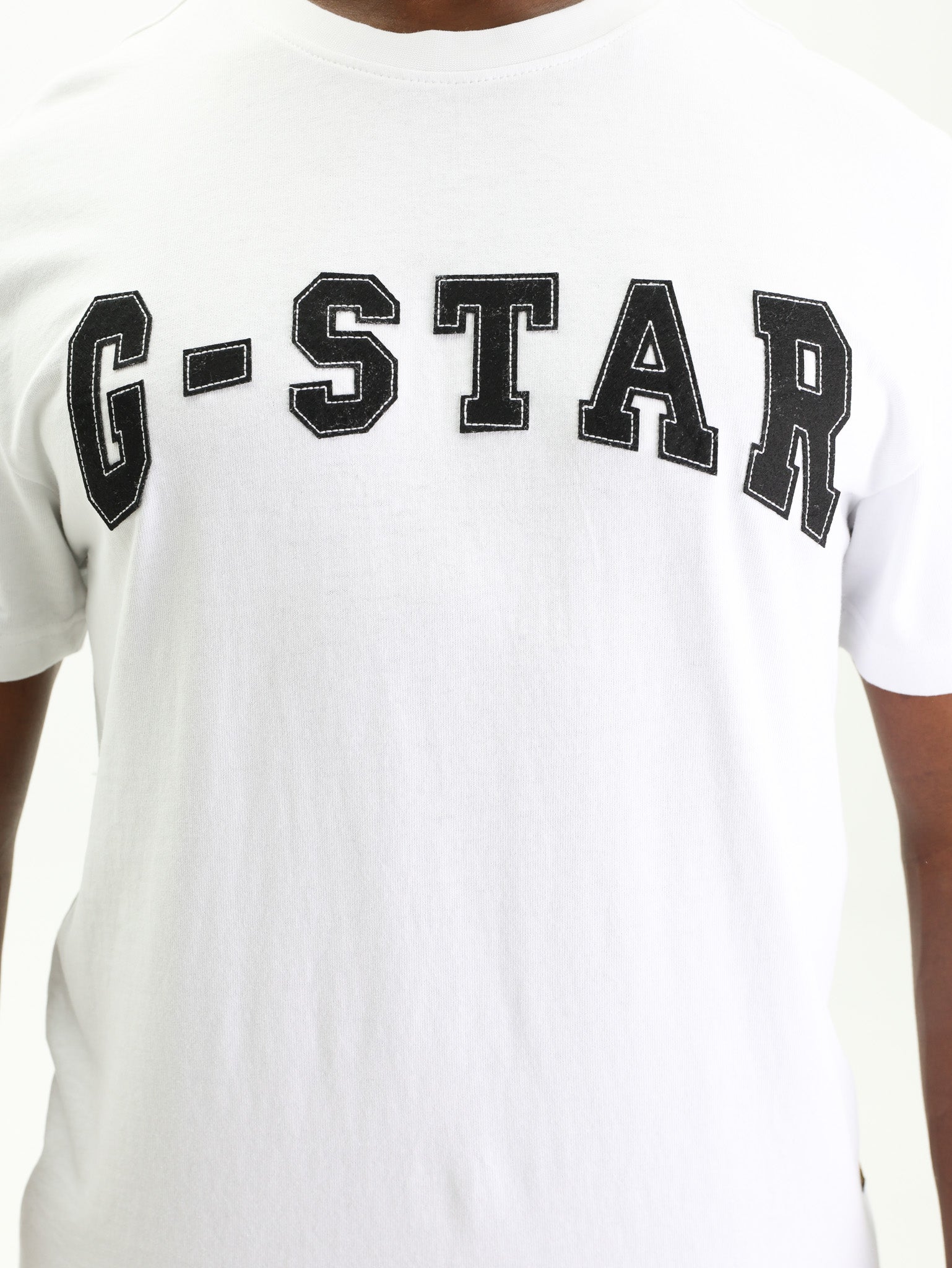 G-Star T-Shirt Felt Logo White