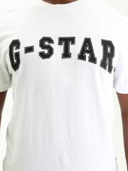 G-Star T-Shirt Felt Logo White