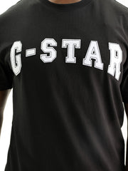 G-STAR T-SHIRT FELT LOGO DARK BLACK