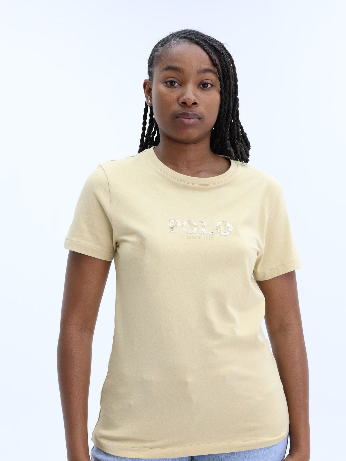 POLO T-SHIRT ASH SS LOGO STONE