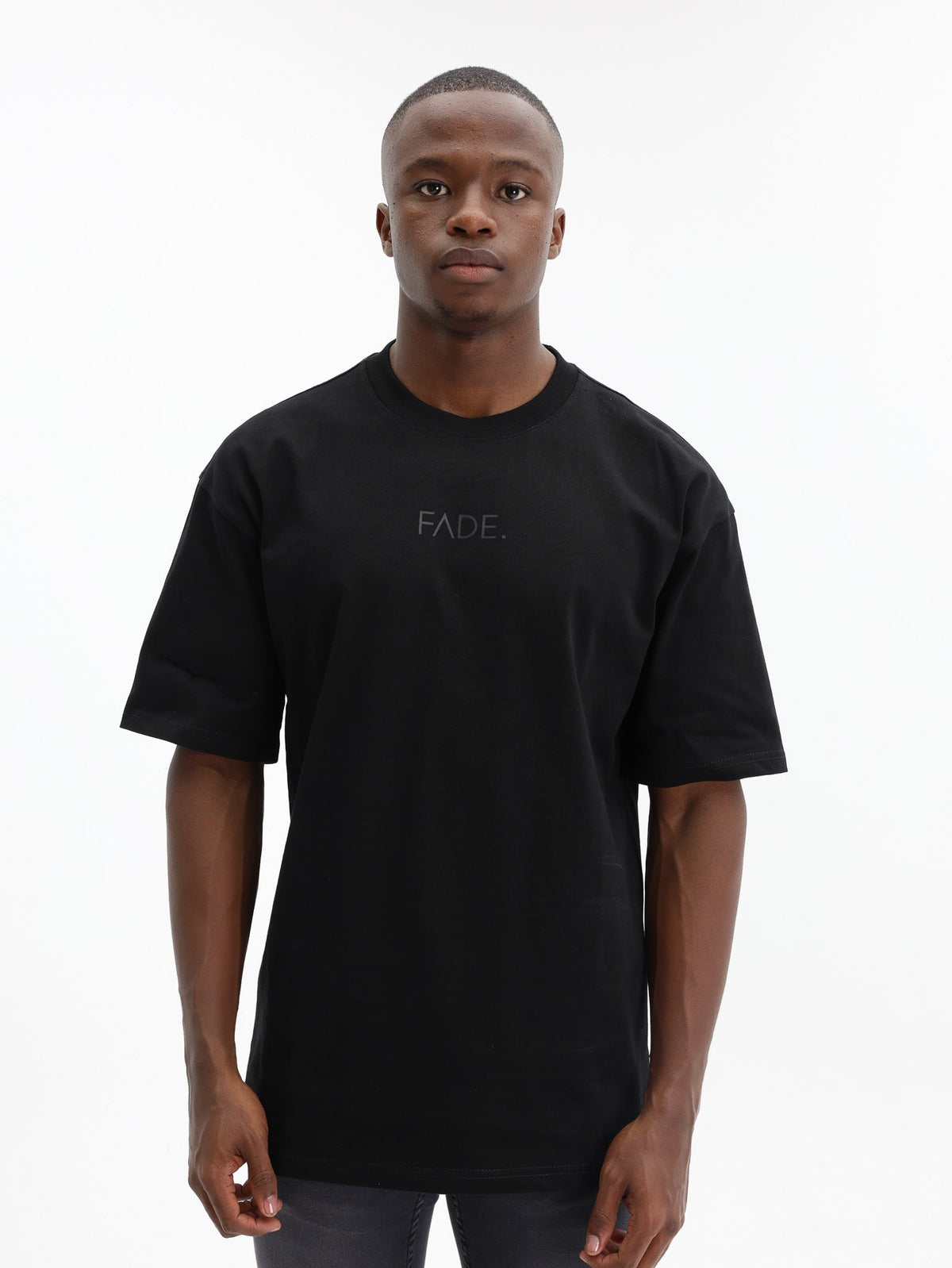 Fade T-Shirt Boxy Logo Black