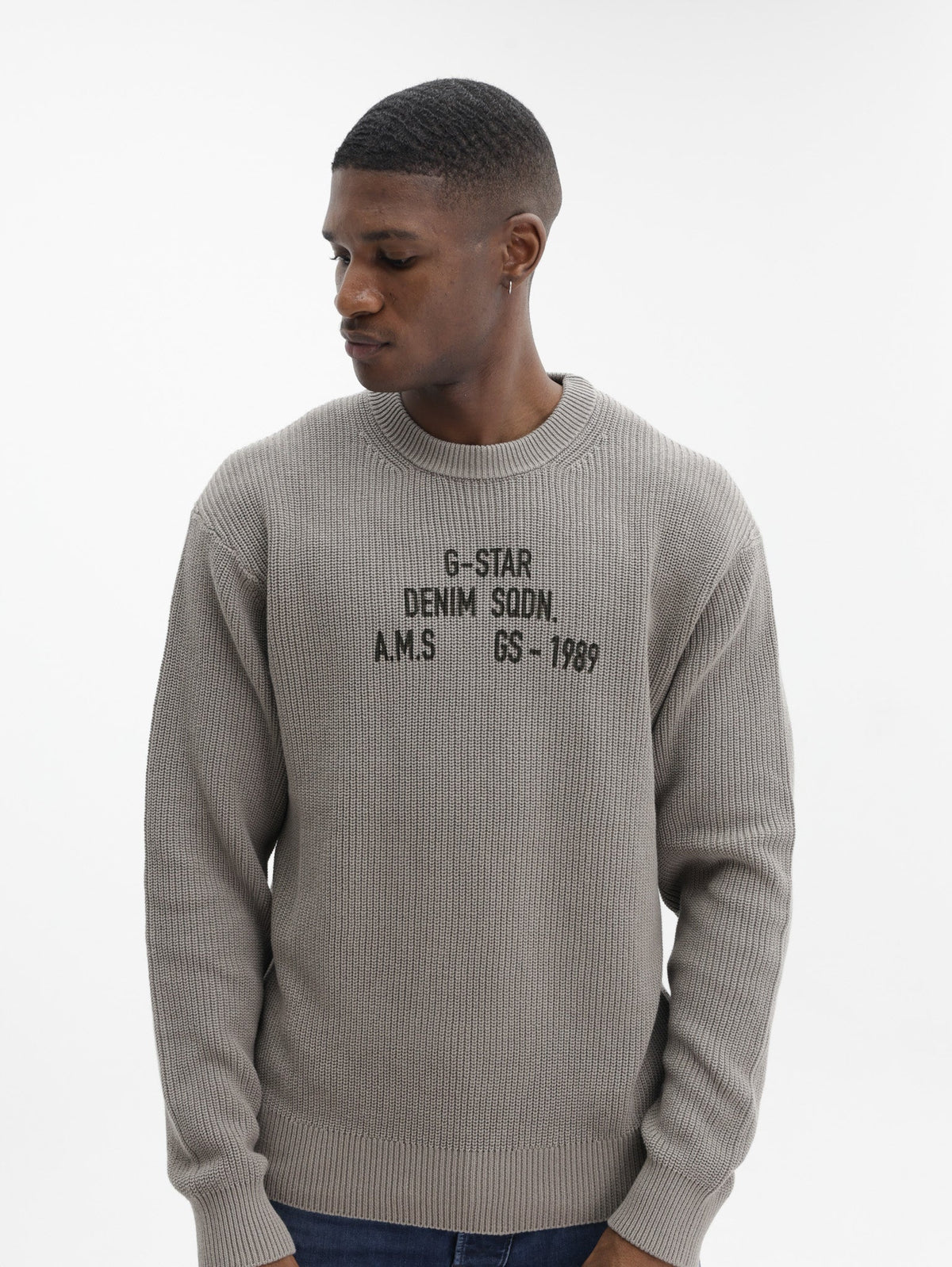 G-Star Sweater Stencil Gr Loose Knit Elephant Skin