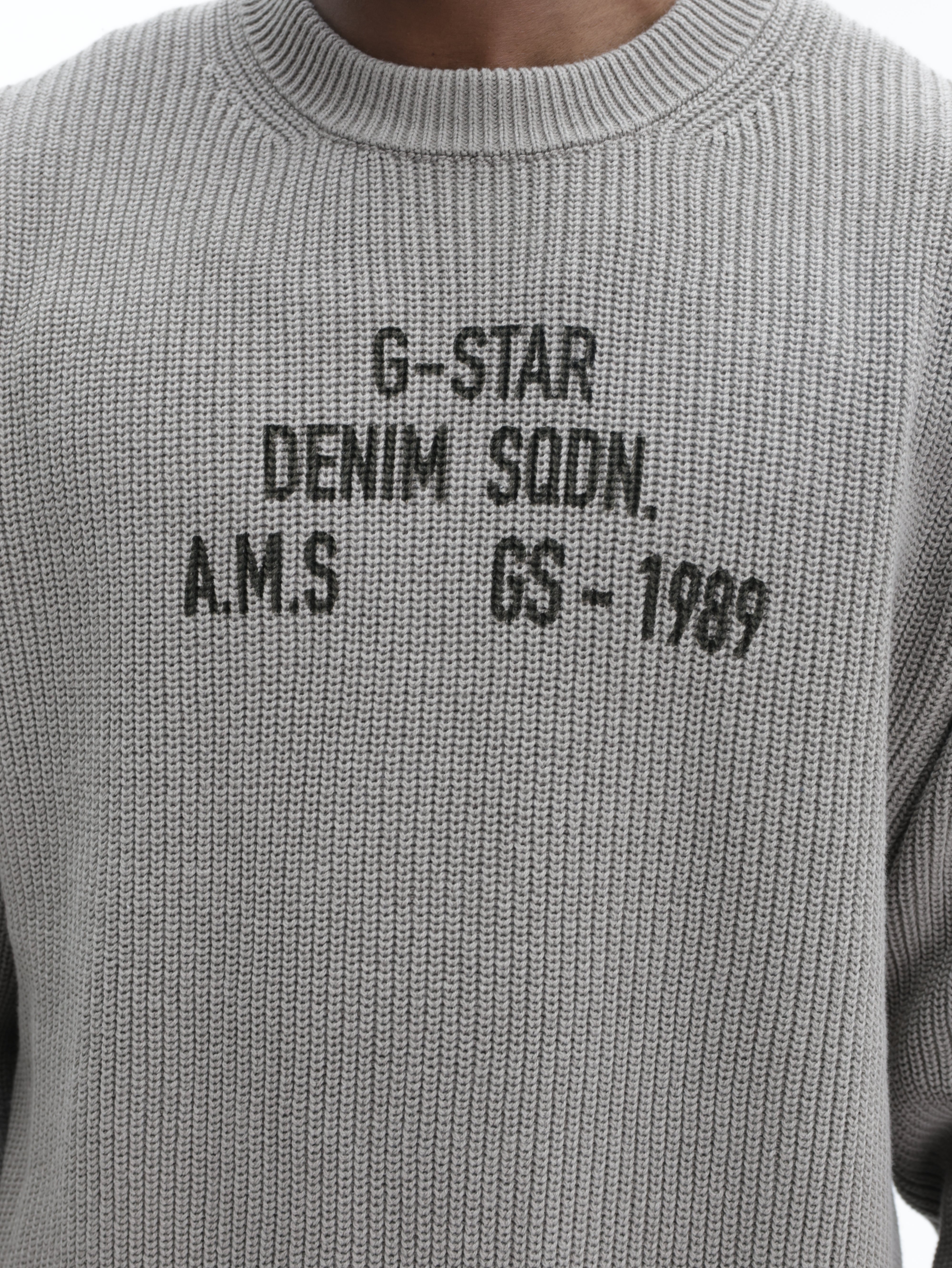 G-Star Sweater Stencil Gr Loose Knit Elephant Skin