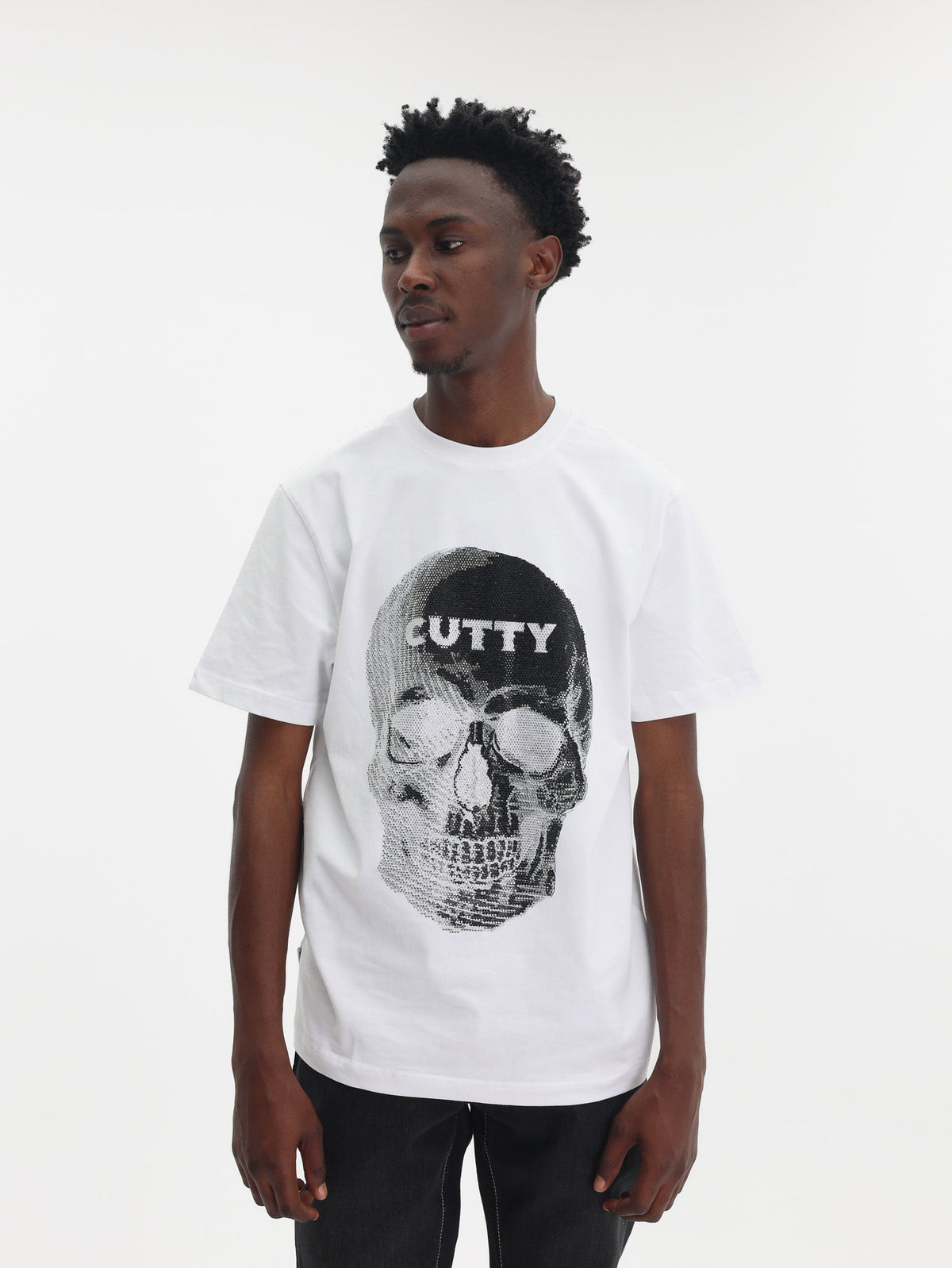 Cutty T-Shirt Skull  Logo White