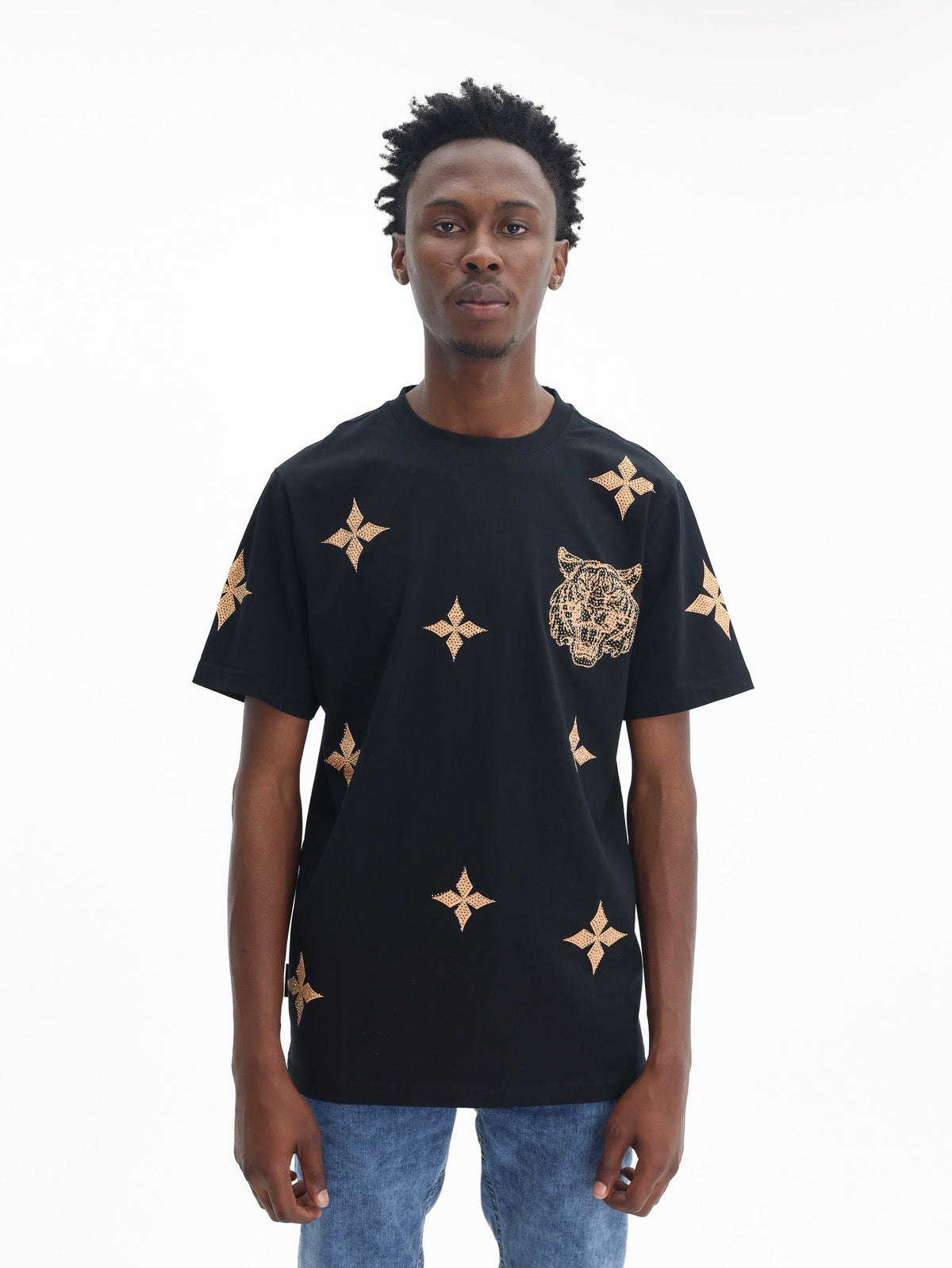 Cutty T-Shirt AOP Tiger Logo Black