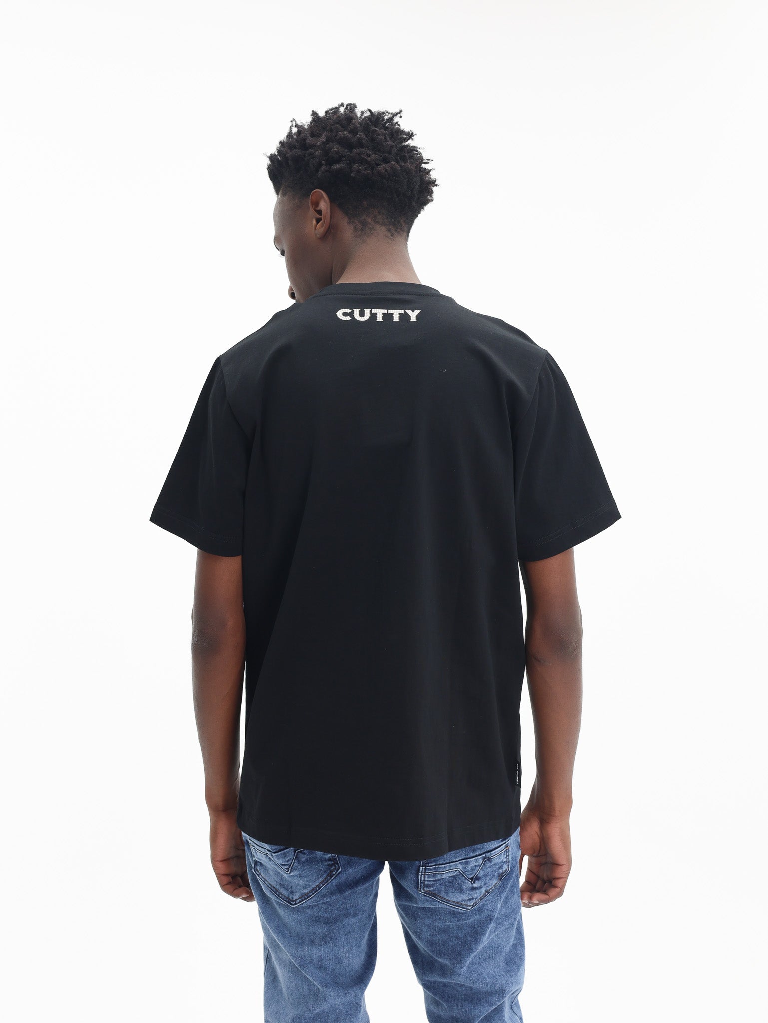 Cutty T-Shirt Skull Floral Logo Black