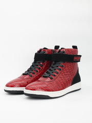 Enrico Coveri Boot High Top Snake Skin Red