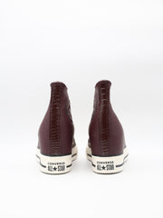 Converse Sneaker Ladies Wedge Hi Croc Leather Bloodstone-Egret