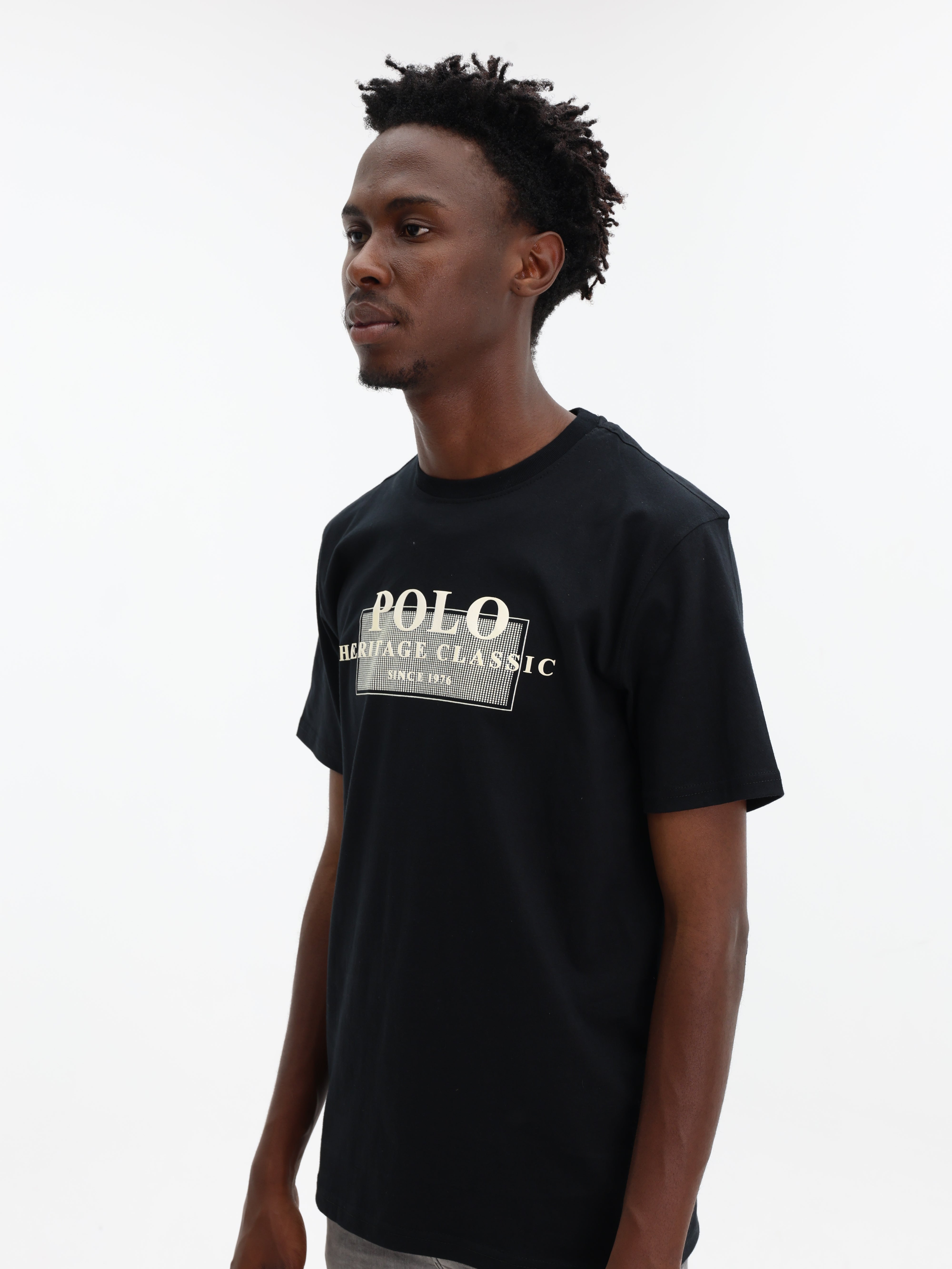 Polo T-Shirt Printed Graphic Black