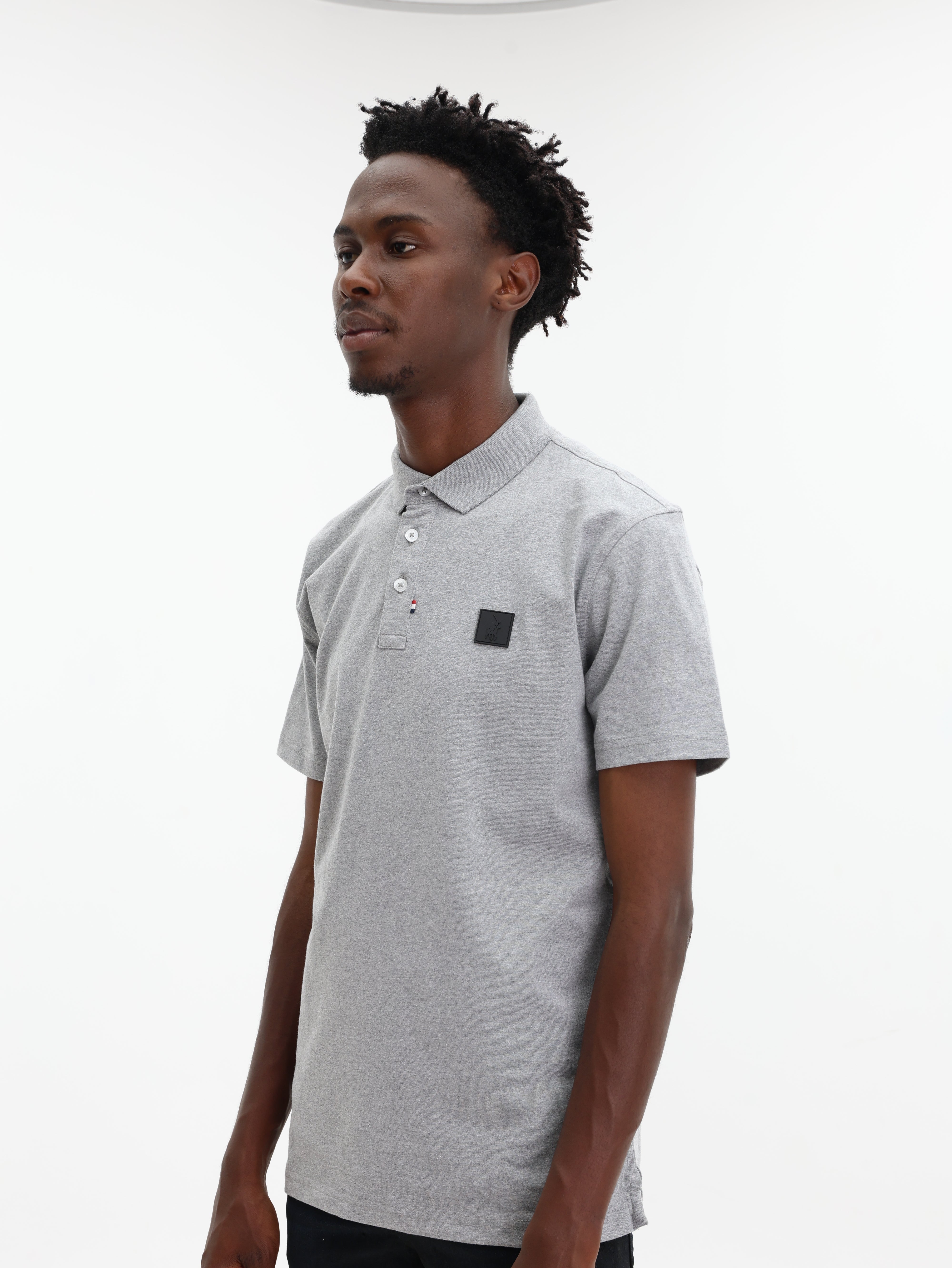 Polo Golfer Active Badge Grey Melange