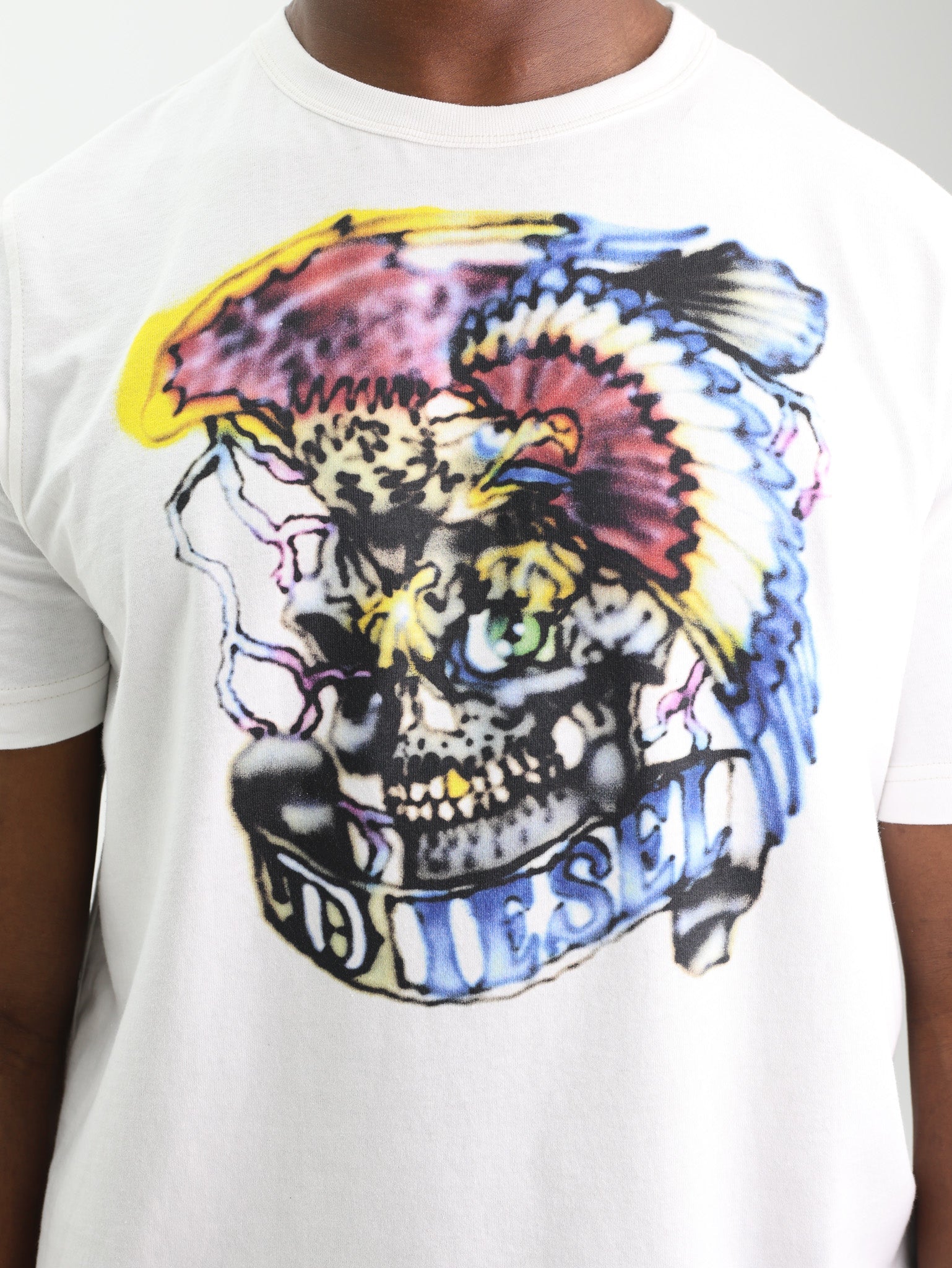Diesel T-Shirt T-Adjust Q3 Graphic Logo White